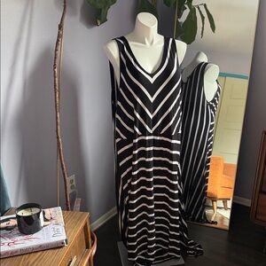 Black and White Striped Maxi Dress